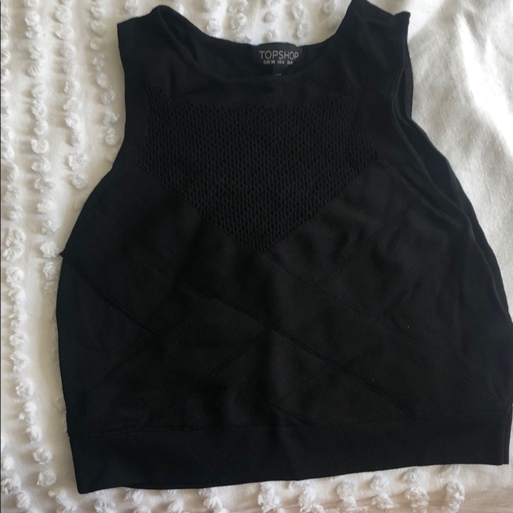 Top shop stretchy black crop